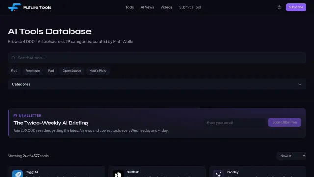 Screenshot of Future Tools
