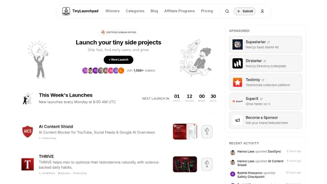 Screenshot of TinyLaunchpad