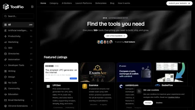 Screenshot of Toolfio
