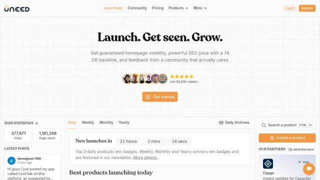 Screenshot of Uneed