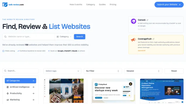 Screenshot of Web Review